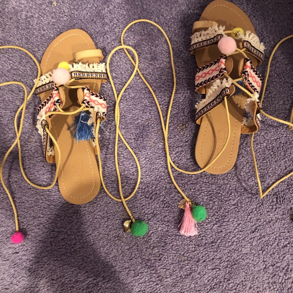 Charlotte Russe Circus Themed Lace Up Sandals: